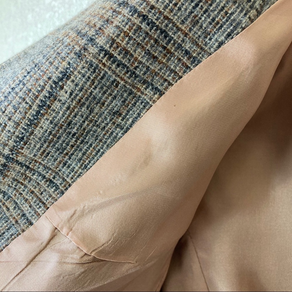 Vintage 80's Evan Picone Plaid Pure Wool Blazer - Picture 10 of 11